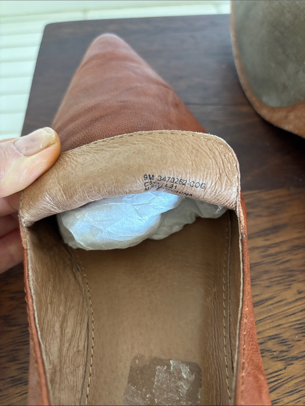 Frye Brown Pointed Toe Slip-On Flats 9M - Picture 6 of 7